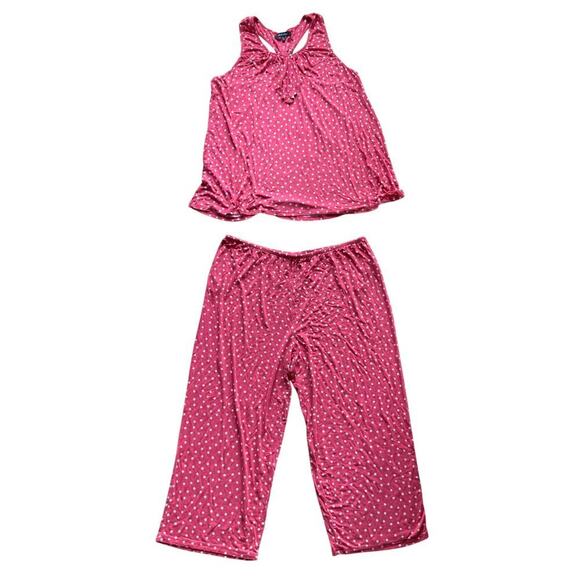 Ellen Tracy Other - Ellen Tracy Pink White Polka Dot Pajama Top Pants Size XL Matching Set